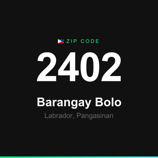 Shareable ZIP code 2402 card for Barangay Bolo