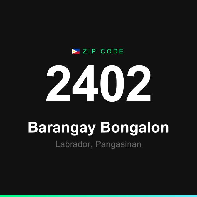 Shareable ZIP code 2402 card for Barangay Bongalon
