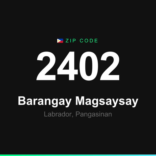 Shareable ZIP code 2402 card for Barangay Magsaysay