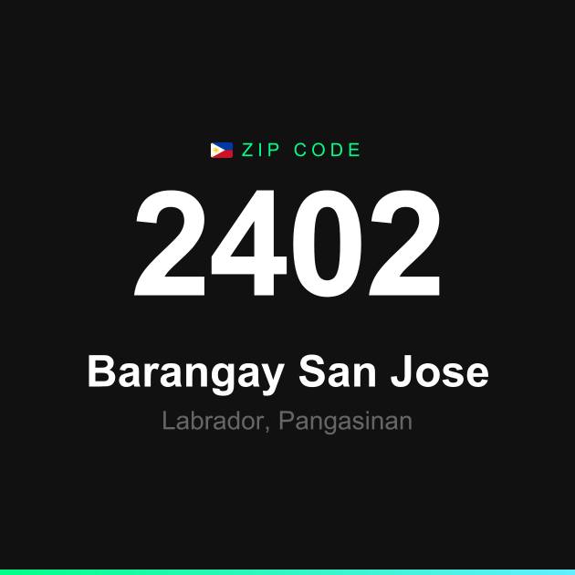 Shareable ZIP code 2402 card for Barangay San Jose