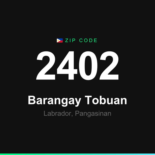 Shareable ZIP code 2402 card for Barangay Tobuan