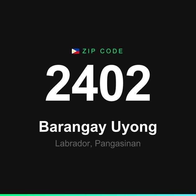 Shareable ZIP code 2402 card for Barangay Uyong