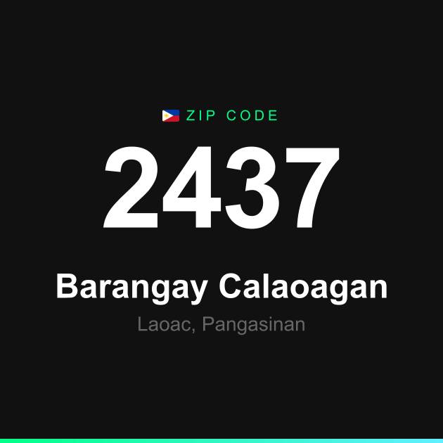 Shareable ZIP code 2437 card for Barangay Calaoagan