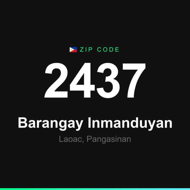 Shareable ZIP code 2437 card for Barangay Inmanduyan