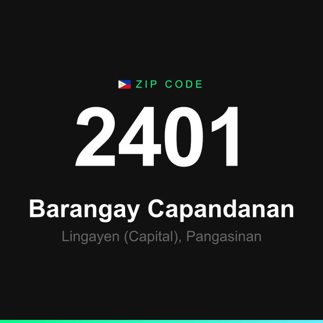 Shareable ZIP code 2401 card for Barangay Capandanan