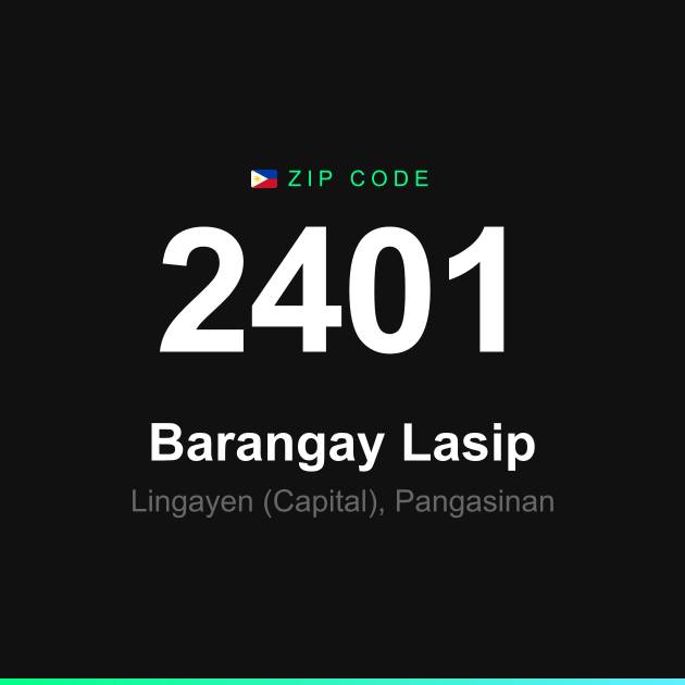 Shareable ZIP code 2401 card for Barangay Lasip
