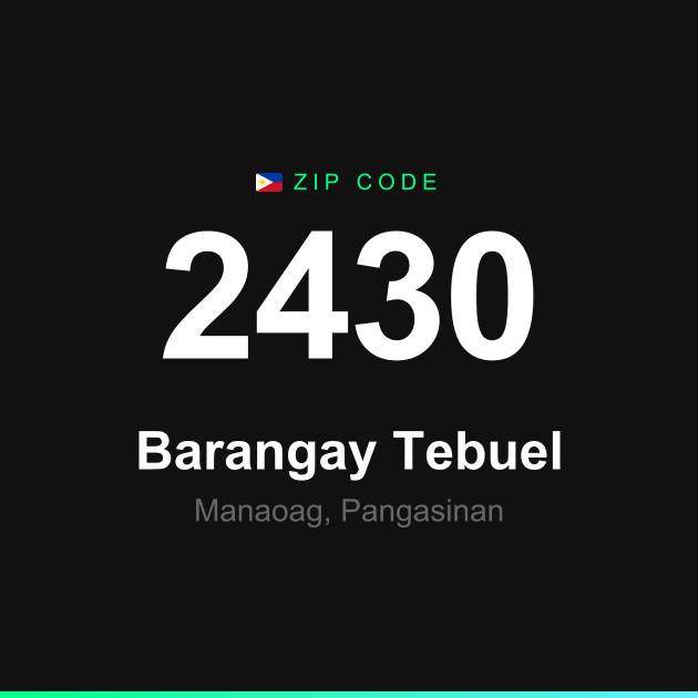 Shareable ZIP code 2430 card for Barangay Tebuel