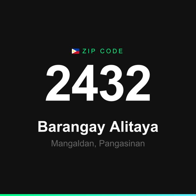 Shareable ZIP code 2432 card for Barangay Alitaya