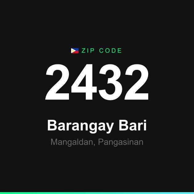 Shareable ZIP code 2432 card for Barangay Bari
