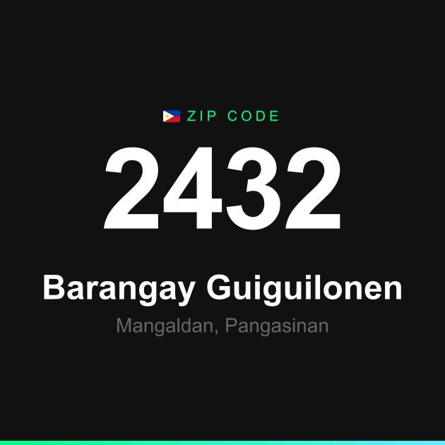 Shareable ZIP code 2432 card for Barangay Guiguilonen