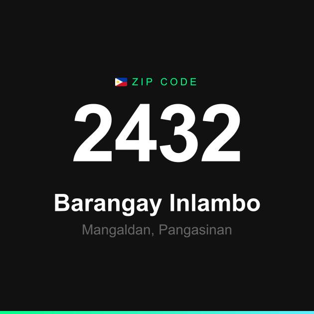 Shareable ZIP code 2432 card for Barangay Inlambo