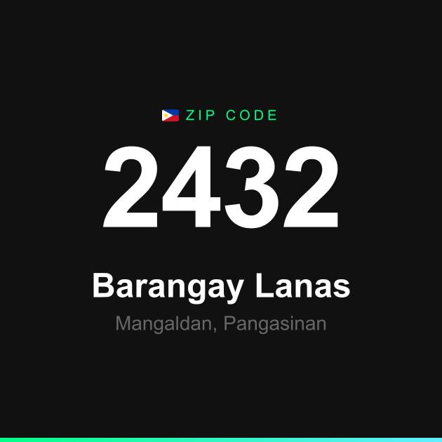 Shareable ZIP code 2432 card for Barangay Lanas