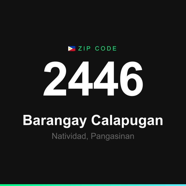 Shareable ZIP code 2446 card for Barangay Calapugan