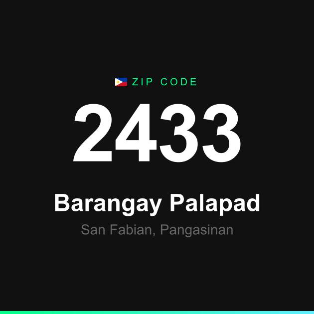 Shareable ZIP code 2433 card for Barangay Palapad