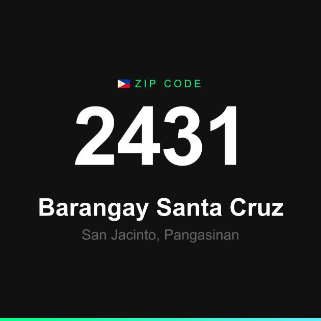 Shareable ZIP code 2431 card for Barangay Santa Cruz