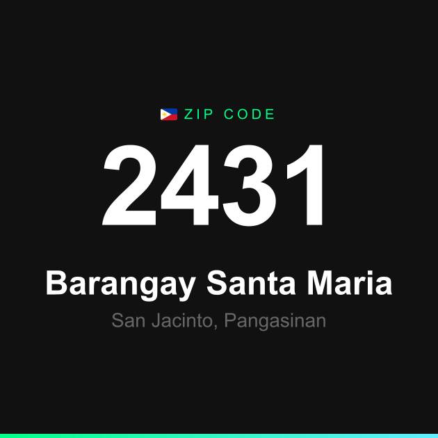Shareable ZIP code 2431 card for Barangay Santa Maria