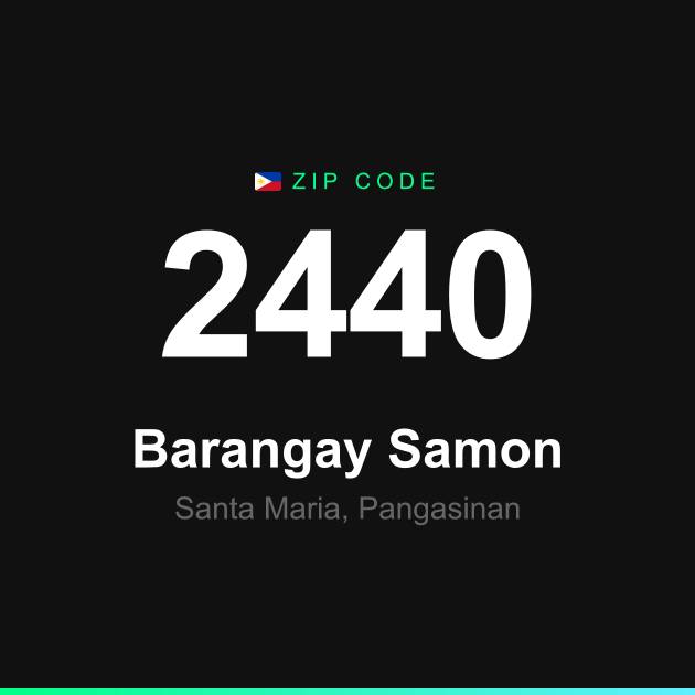 Shareable ZIP code 2440 card for Barangay Samon