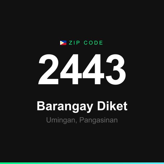 Shareable ZIP code 2443 card for Barangay Diket