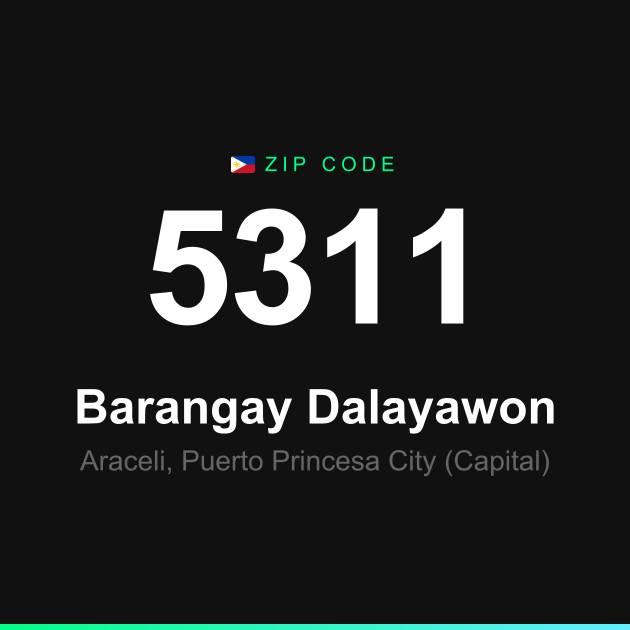 Shareable ZIP code 5311 card for Barangay Dalayawon