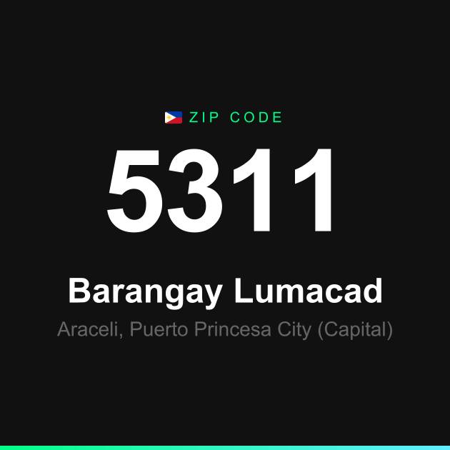 Shareable ZIP code 5311 card for Barangay Lumacad