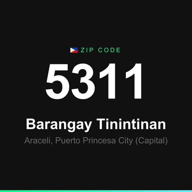 Shareable ZIP code 5311 card for Barangay Tinintinan