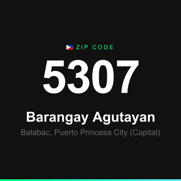 Shareable ZIP code 5307 card for Barangay Agutayan