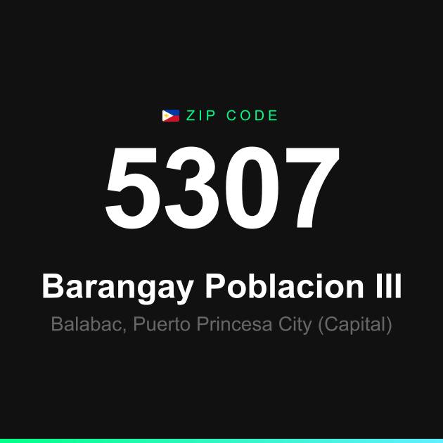 Shareable ZIP code 5307 card for Barangay Poblacion III