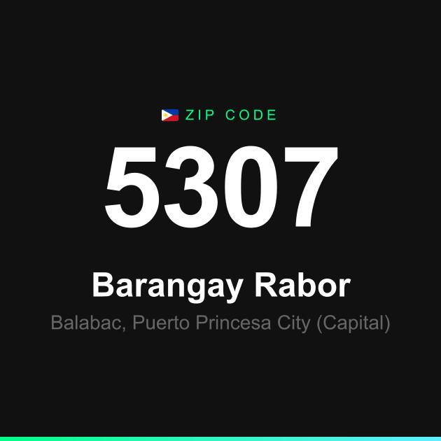 Shareable ZIP code 5307 card for Barangay Rabor