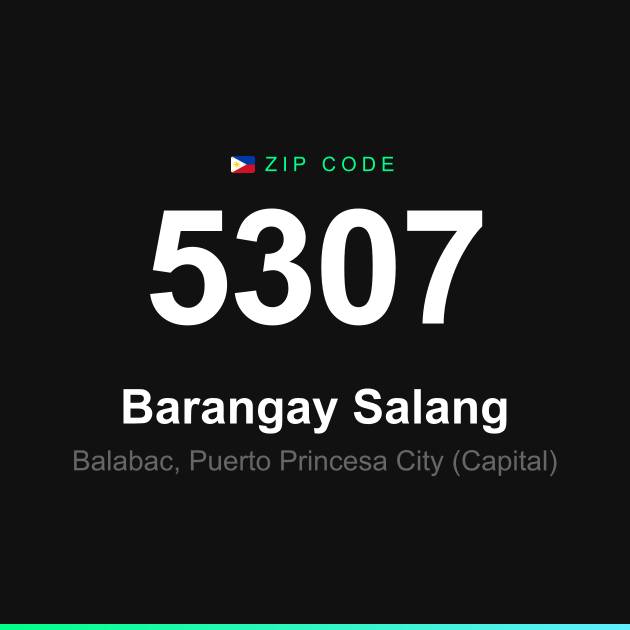 Shareable ZIP code 5307 card for Barangay Salang