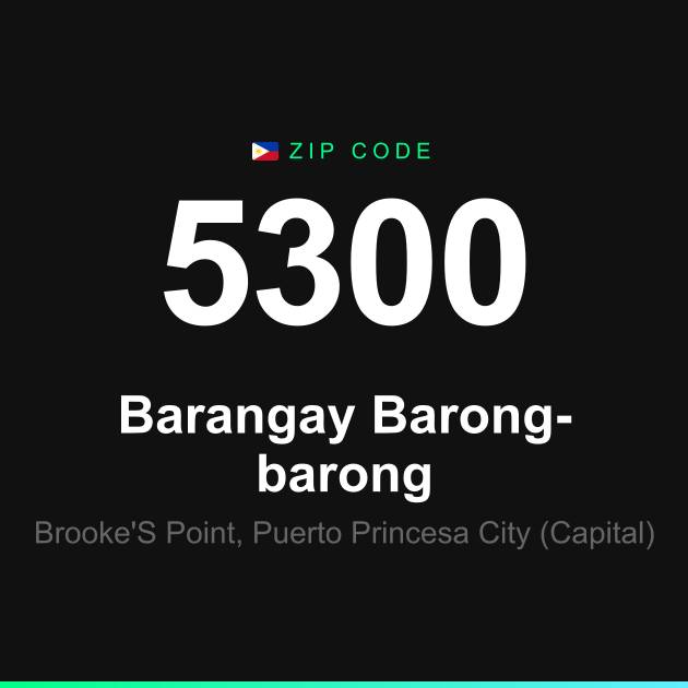 Shareable ZIP code 5300 card for Barangay Barong-barong