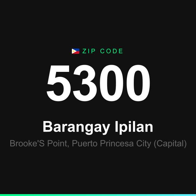 Shareable ZIP code 5300 card for Barangay Ipilan