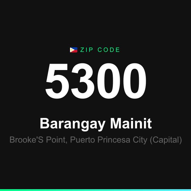 Shareable ZIP code 5300 card for Barangay Mainit