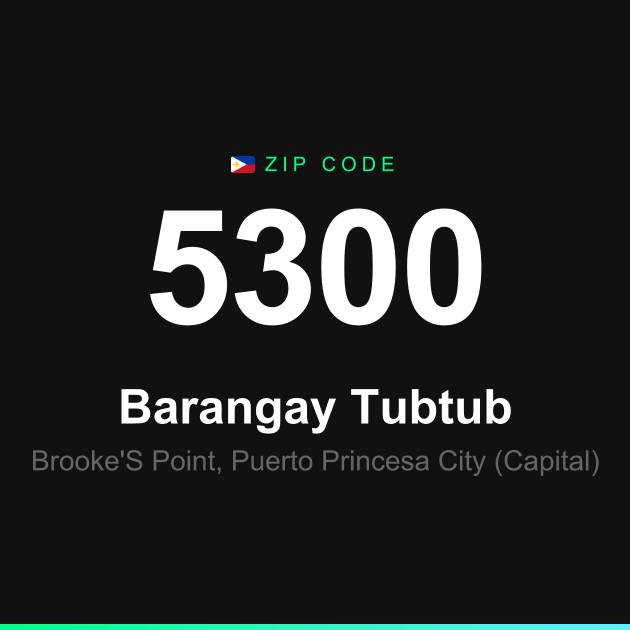 Shareable ZIP code 5300 card for Barangay Tubtub