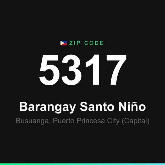 Shareable ZIP code 5317 card for Barangay Santo Niño