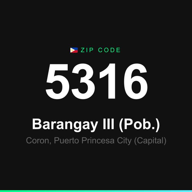 Shareable ZIP code 5316 card for Barangay III (Pob.)