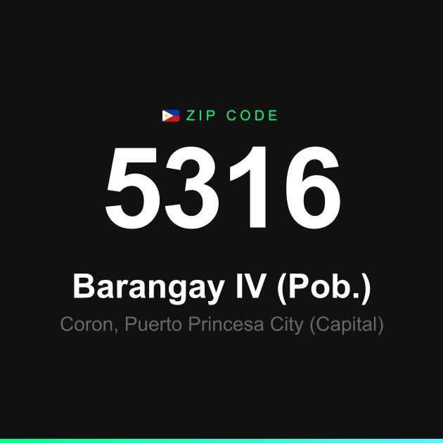 Shareable ZIP code 5316 card for Barangay IV (Pob.)