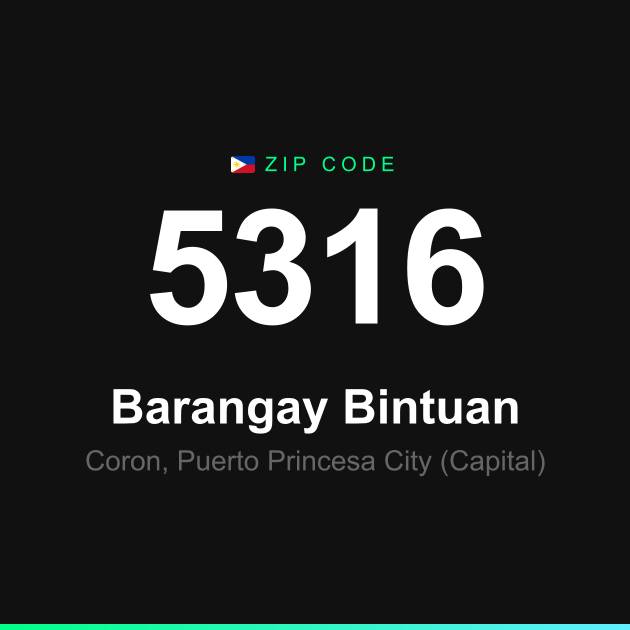 Shareable ZIP code 5316 card for Barangay Bintuan