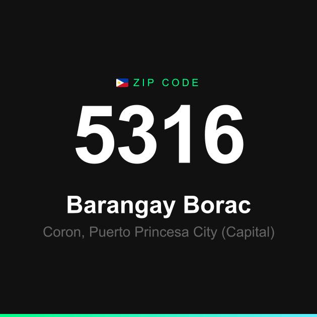 Shareable ZIP code 5316 card for Barangay Borac