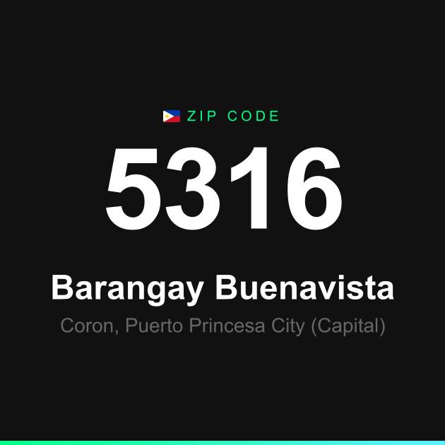 Shareable ZIP code 5316 card for Barangay Buenavista