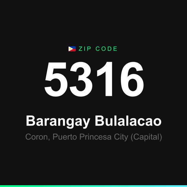 Shareable ZIP code 5316 card for Barangay Bulalacao