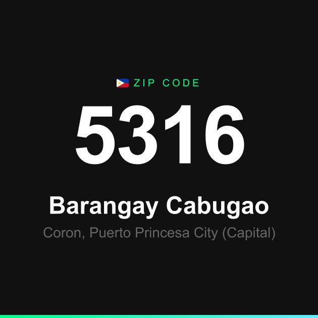 Shareable ZIP code 5316 card for Barangay Cabugao