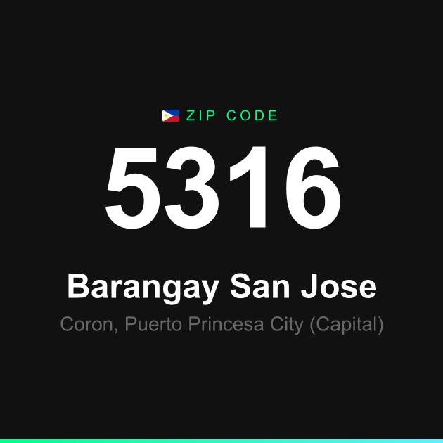 Shareable ZIP code 5316 card for Barangay San Jose
