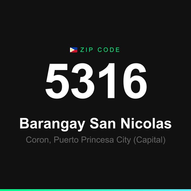 Shareable ZIP code 5316 card for Barangay San Nicolas