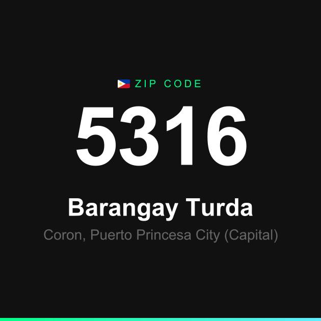 Shareable ZIP code 5316 card for Barangay Turda