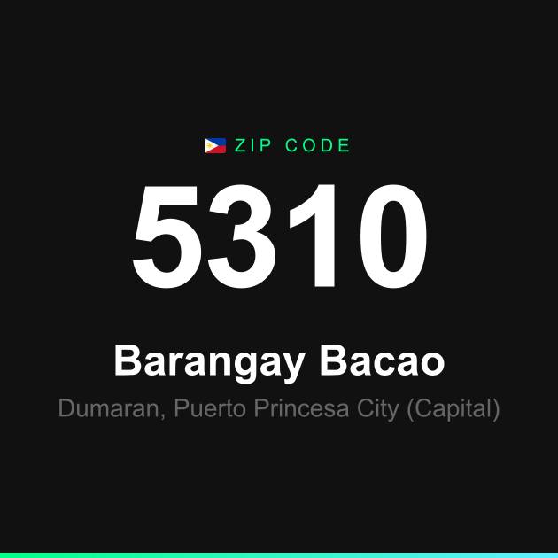 Shareable ZIP code 5310 card for Barangay Bacao