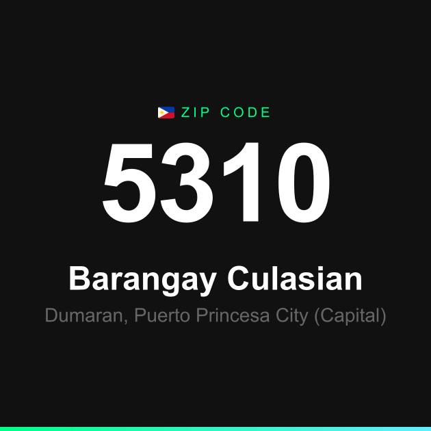 Shareable ZIP code 5310 card for Barangay Culasian