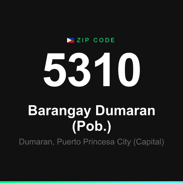 Shareable ZIP code 5310 card for Barangay Dumaran (Pob.)