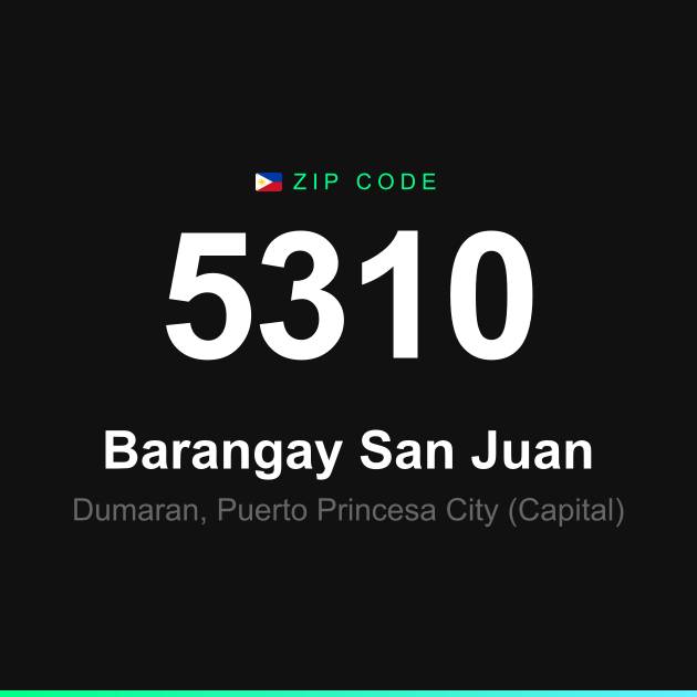 Shareable ZIP code 5310 card for Barangay San Juan