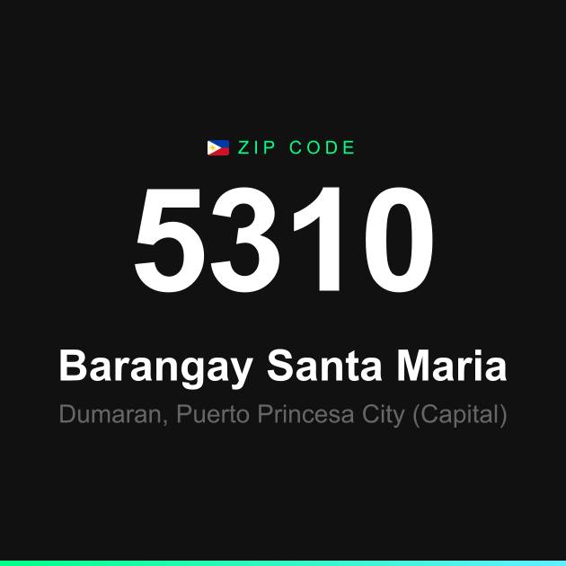 Shareable ZIP code 5310 card for Barangay Santa Maria