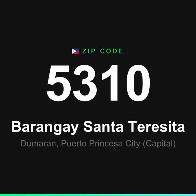 Shareable ZIP code 5310 card for Barangay Santa Teresita